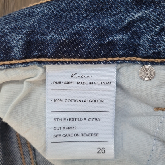 KanCan Distressed Light Blue Women's Wide Leg Crop Jeans. 100 Percent Cotton - Picture 3 of 4